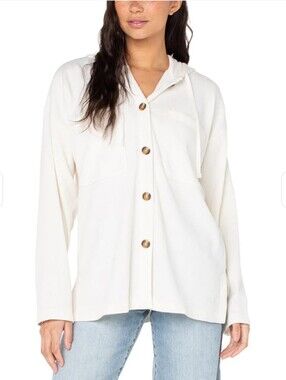 ROXY NWOT Coastal Waffle Shacket